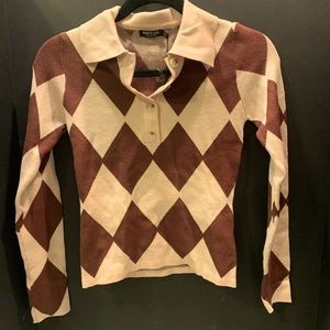 Nasty Gal long sleeved collard sweater